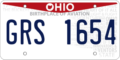OH license plate GRS1654