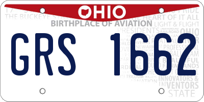 OH license plate GRS1662