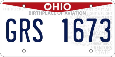 OH license plate GRS1673