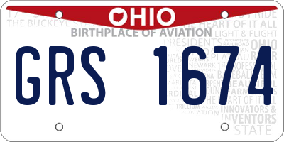 OH license plate GRS1674