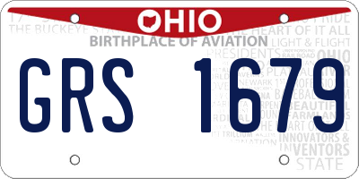 OH license plate GRS1679