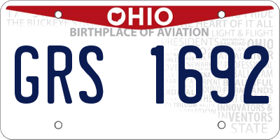 OH license plate GRS1692