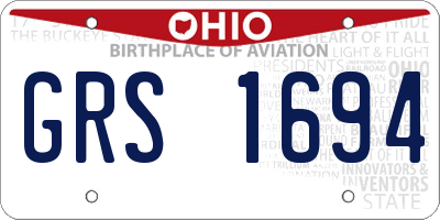 OH license plate GRS1694