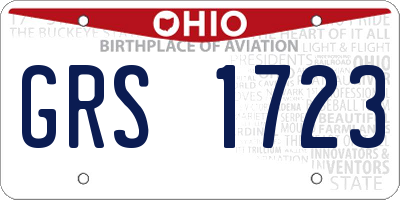 OH license plate GRS1723