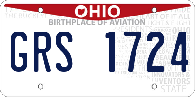 OH license plate GRS1724