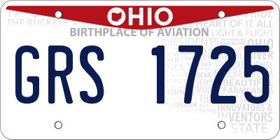 OH license plate GRS1725