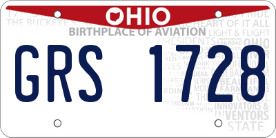 OH license plate GRS1728