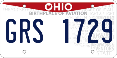 OH license plate GRS1729