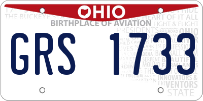 OH license plate GRS1733