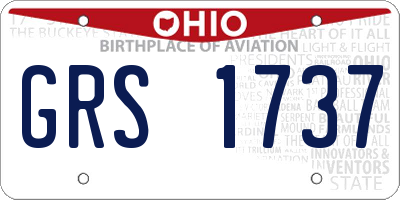 OH license plate GRS1737