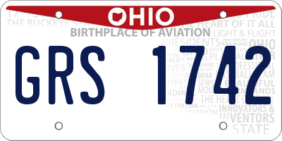 OH license plate GRS1742