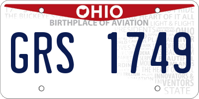 OH license plate GRS1749