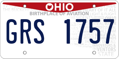 OH license plate GRS1757