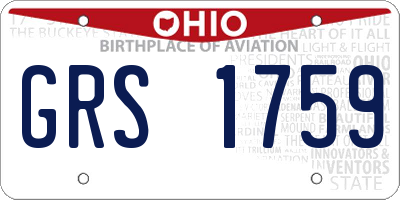 OH license plate GRS1759