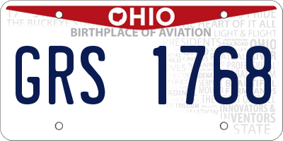 OH license plate GRS1768