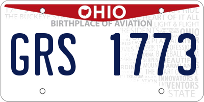 OH license plate GRS1773