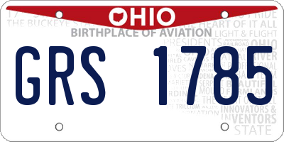 OH license plate GRS1785