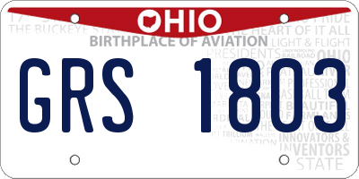 OH license plate GRS1803