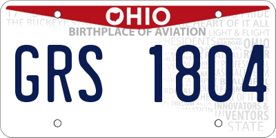 OH license plate GRS1804