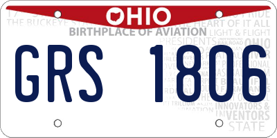 OH license plate GRS1806