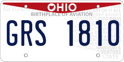 OH license plate GRS1810