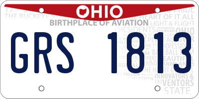 OH license plate GRS1813