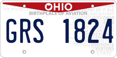 OH license plate GRS1824