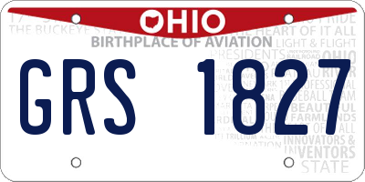 OH license plate GRS1827