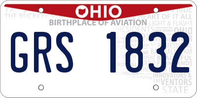 OH license plate GRS1832