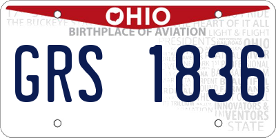 OH license plate GRS1836