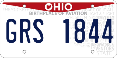 OH license plate GRS1844