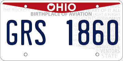 OH license plate GRS1860