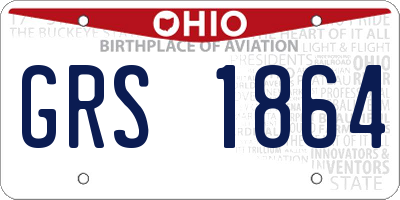 OH license plate GRS1864