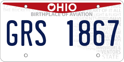 OH license plate GRS1867