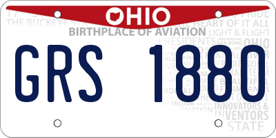 OH license plate GRS1880