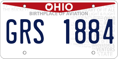 OH license plate GRS1884