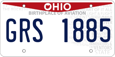 OH license plate GRS1885