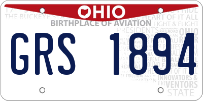 OH license plate GRS1894