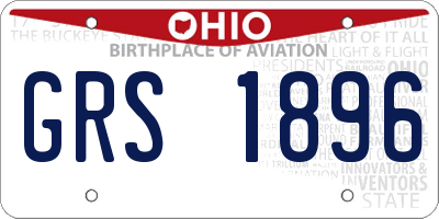 OH license plate GRS1896