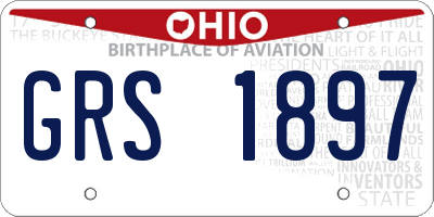 OH license plate GRS1897