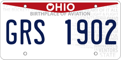 OH license plate GRS1902