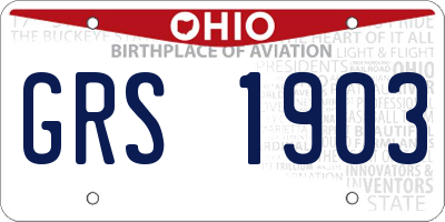 OH license plate GRS1903