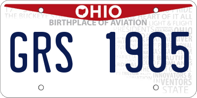 OH license plate GRS1905