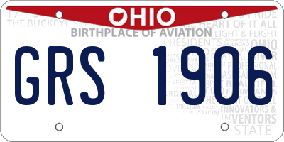 OH license plate GRS1906