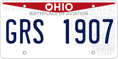 OH license plate GRS1907