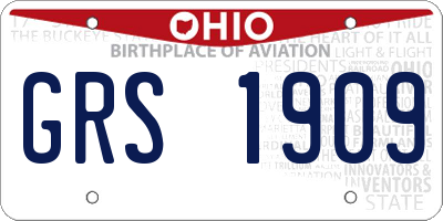 OH license plate GRS1909
