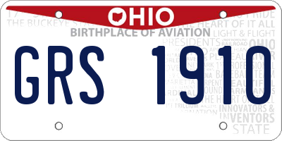 OH license plate GRS1910