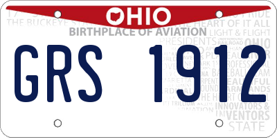OH license plate GRS1912