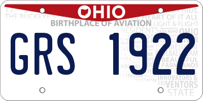 OH license plate GRS1922