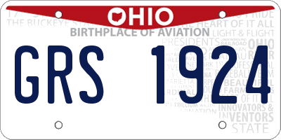 OH license plate GRS1924